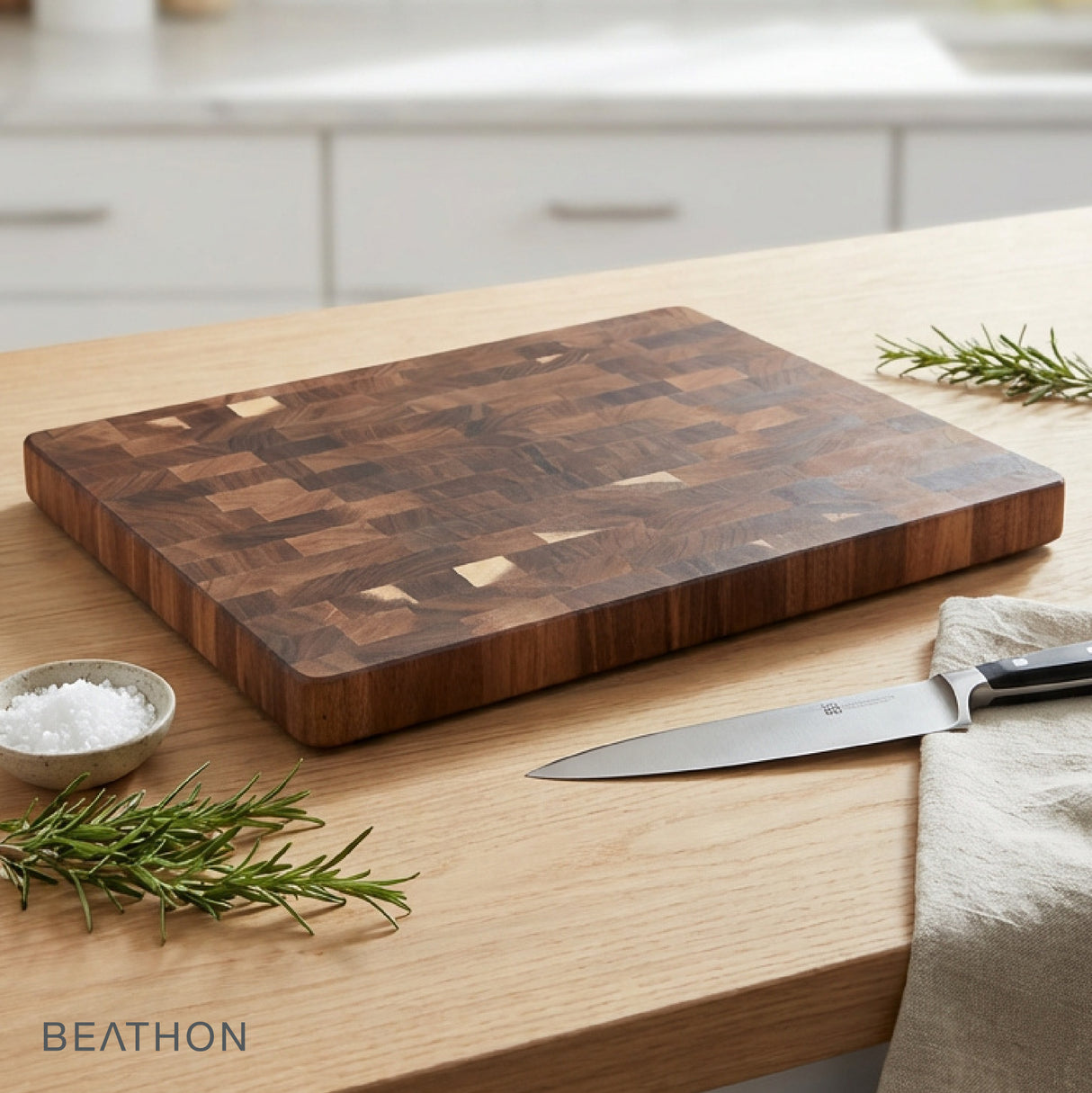 Tabla de Cortar End Grain Acacia 42 x 30 x 3 cm Beathon 1 un