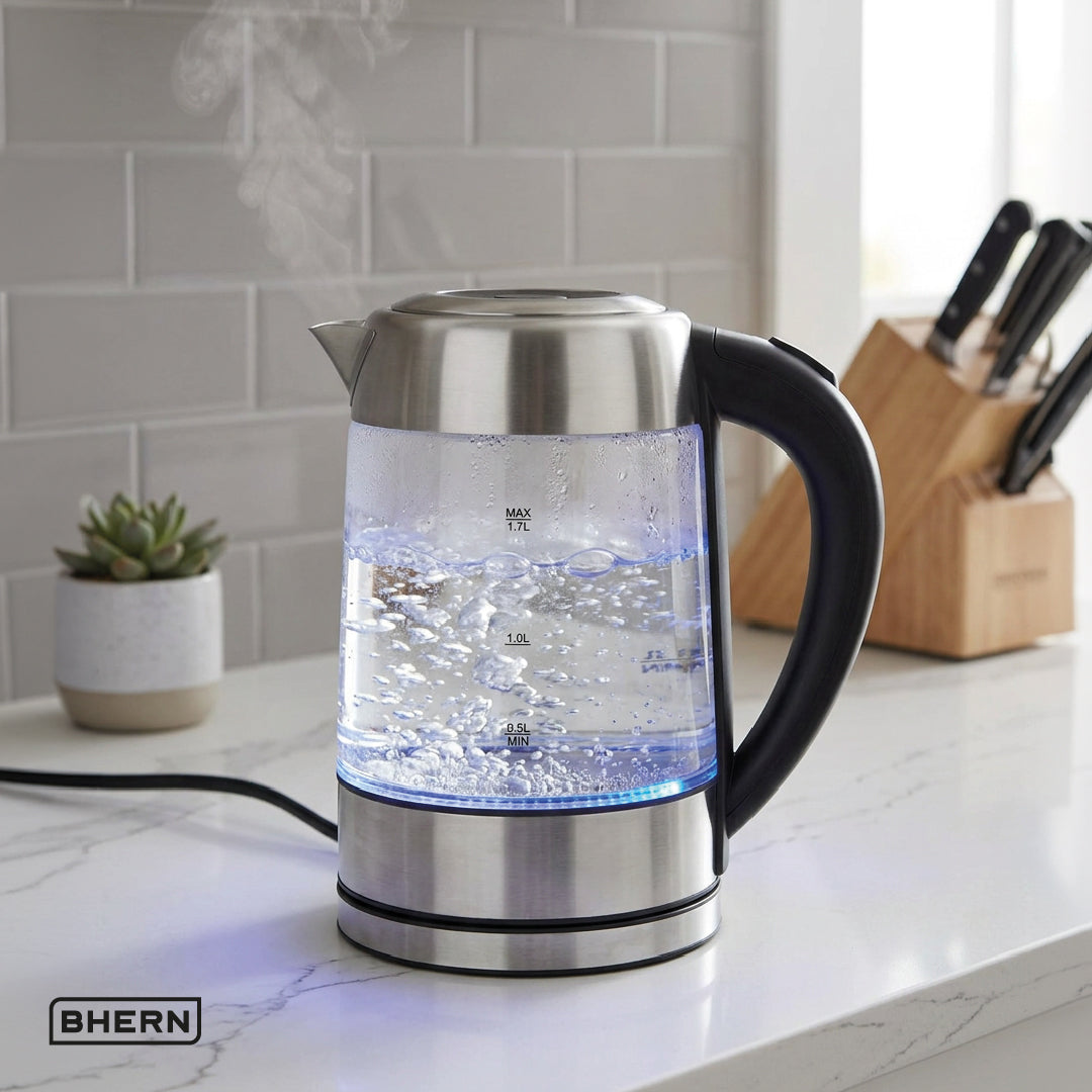 Hervidor Eléctrico de Vidrio 1.7L LED Bhern 1 un