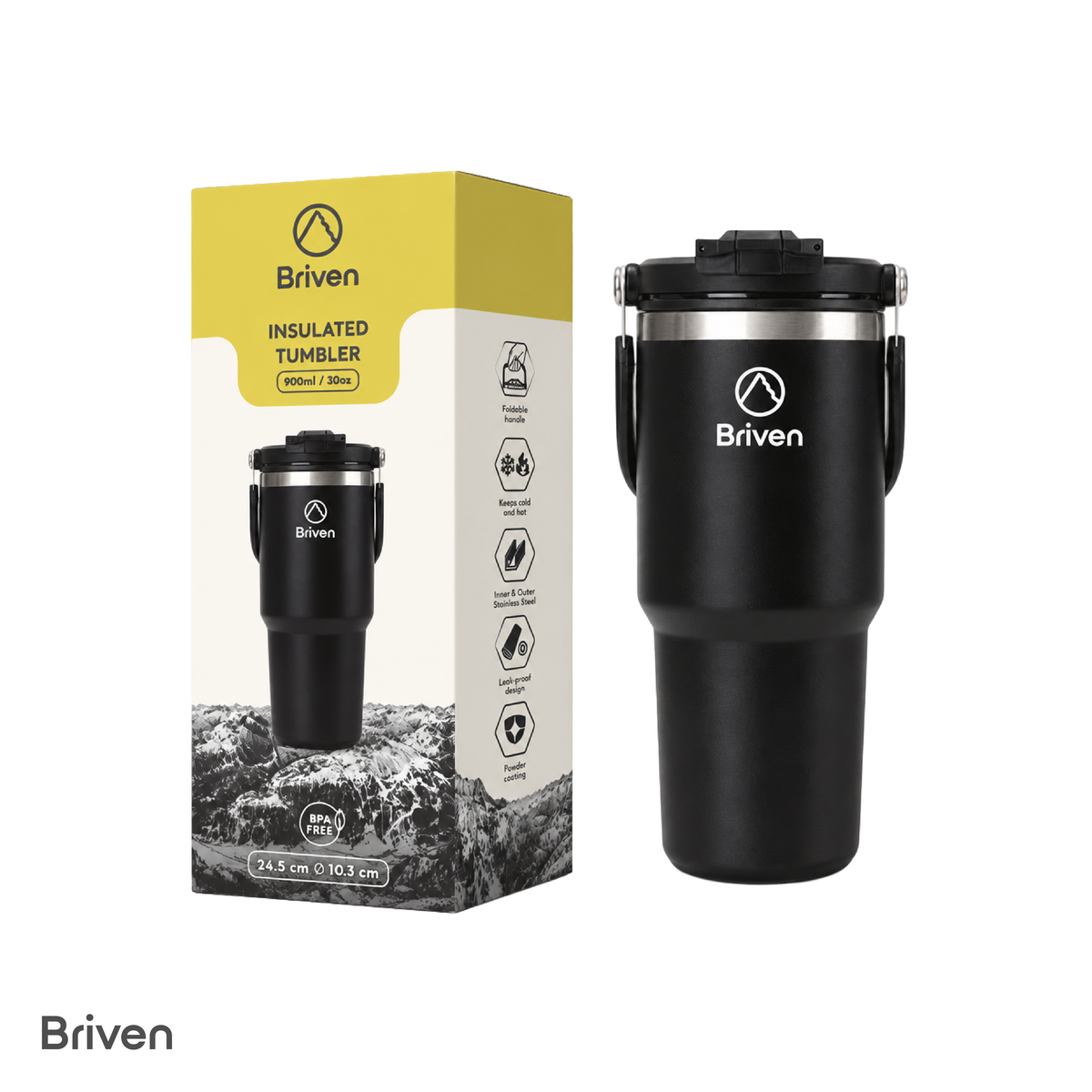 Botella Tumbler 900 ml Black Briven 1 un