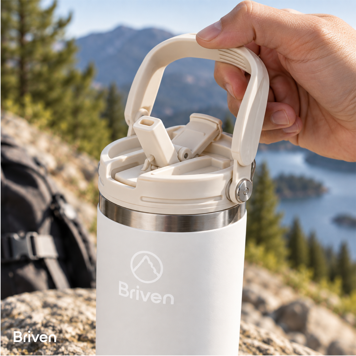 Botella Tumbler 900 ml Beige Briven 1 un