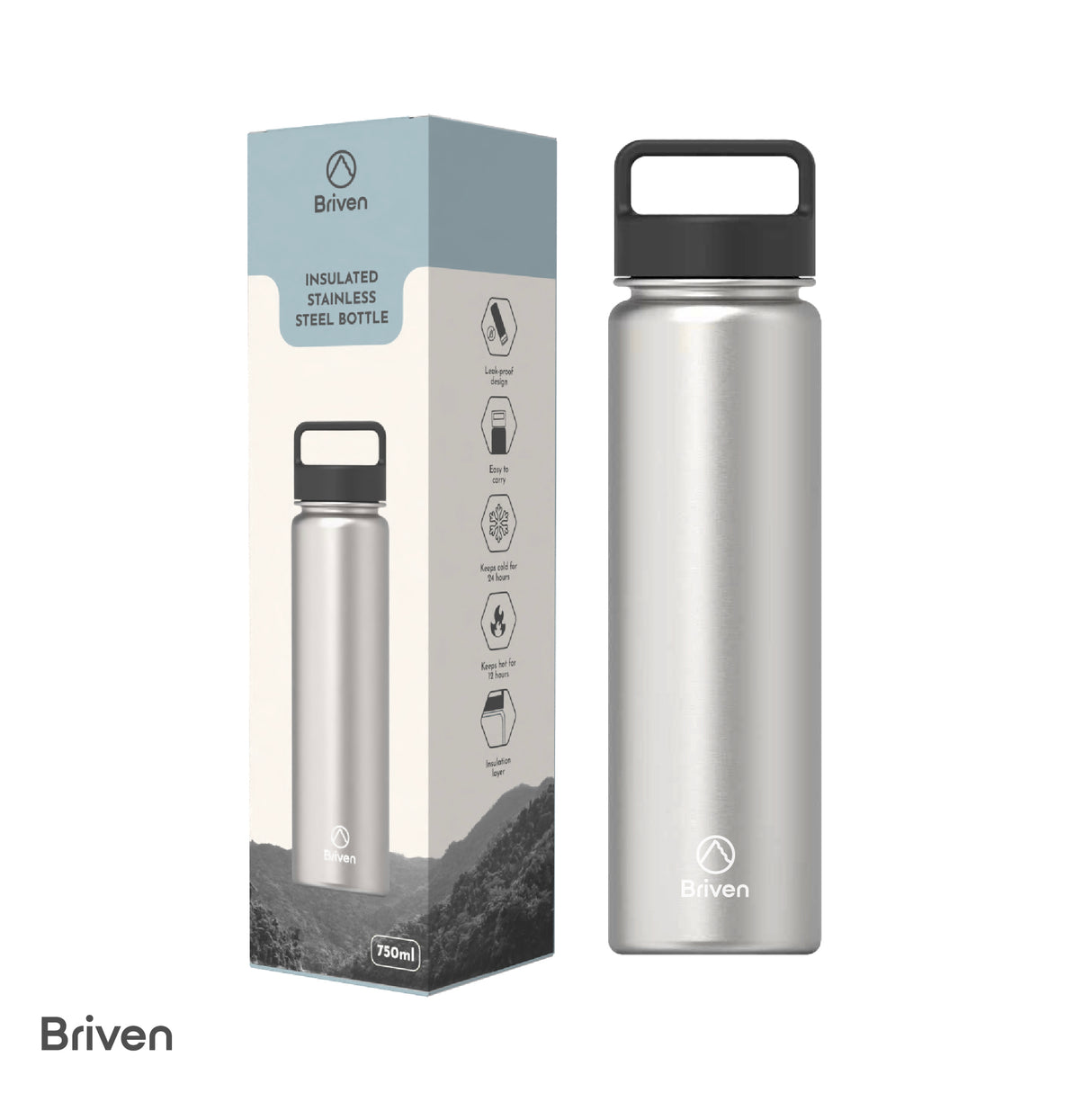 Botella Térmica 750 ml Plateada Briven 1 un