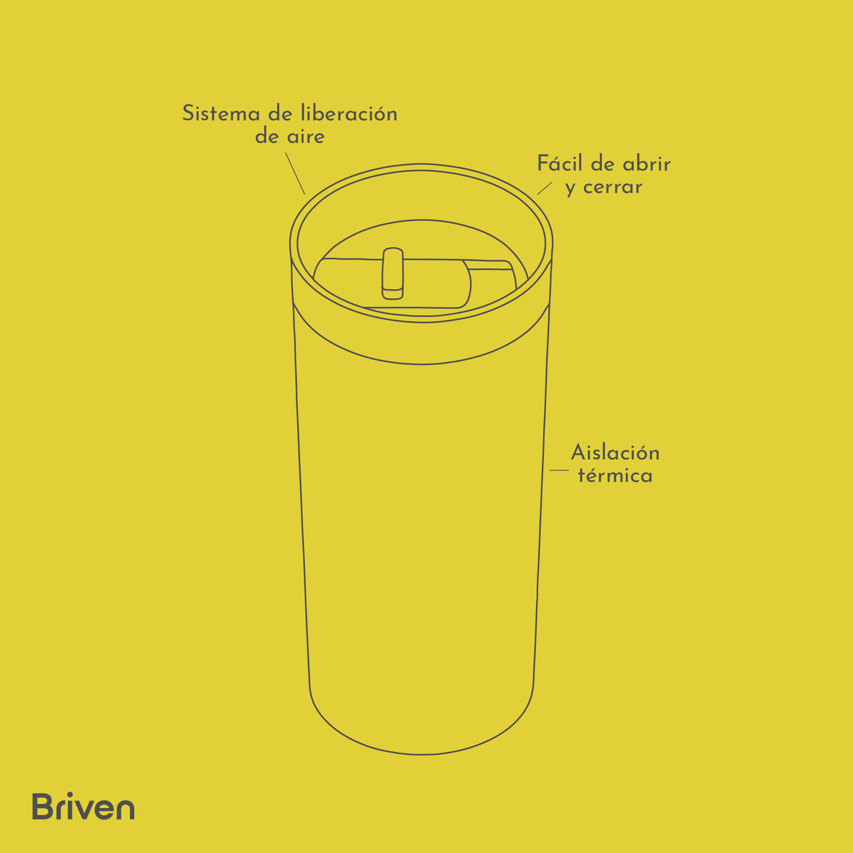 Mug Térmico 400 ml Negro Briven 1 un