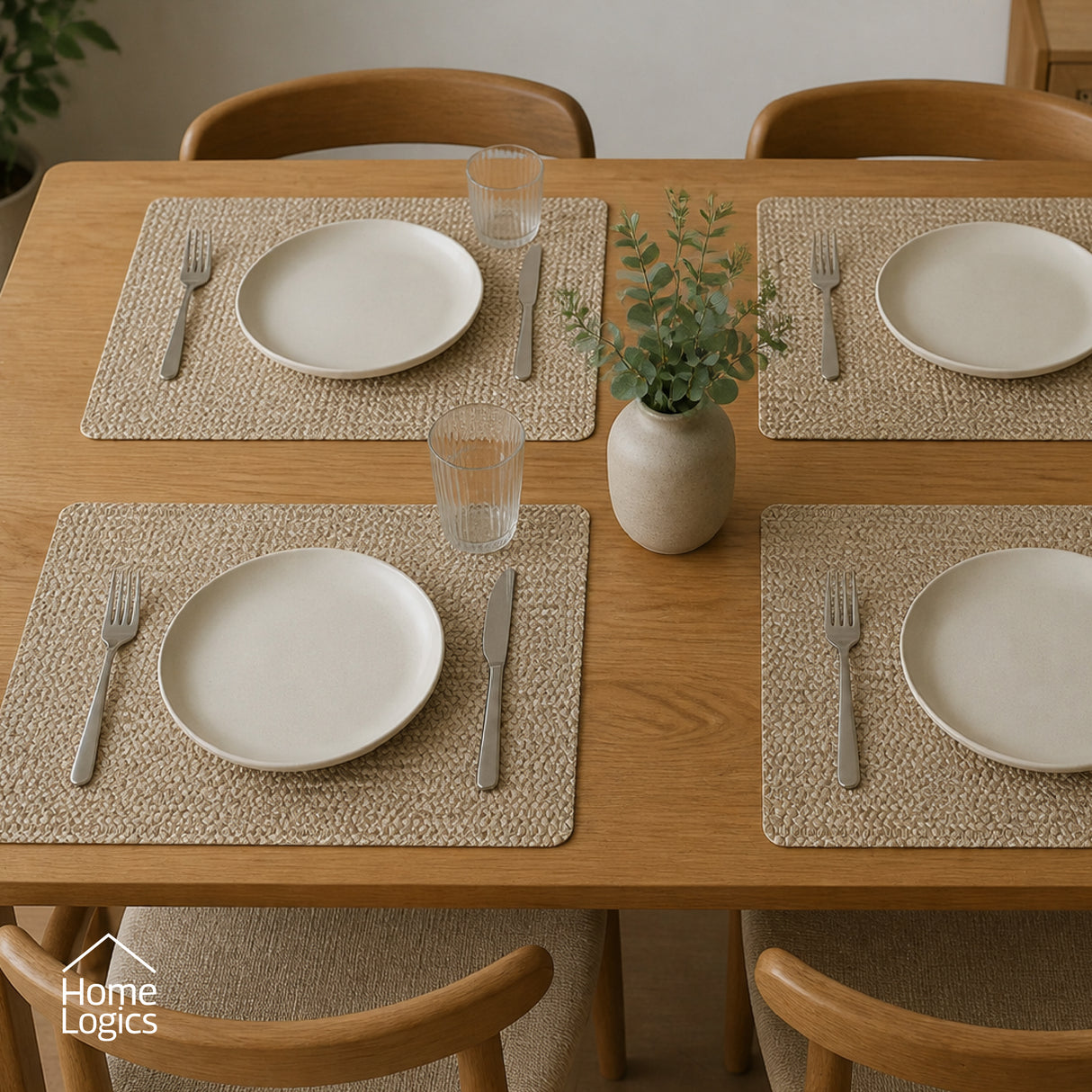 Set 4 Individuales Beige Natural Home Logics 1 un