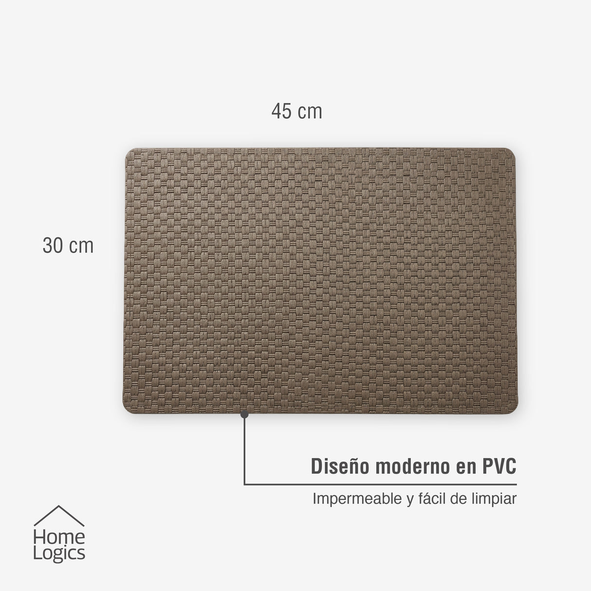 Set 4 Individuales Taupe Cálido Home Logics 1 un