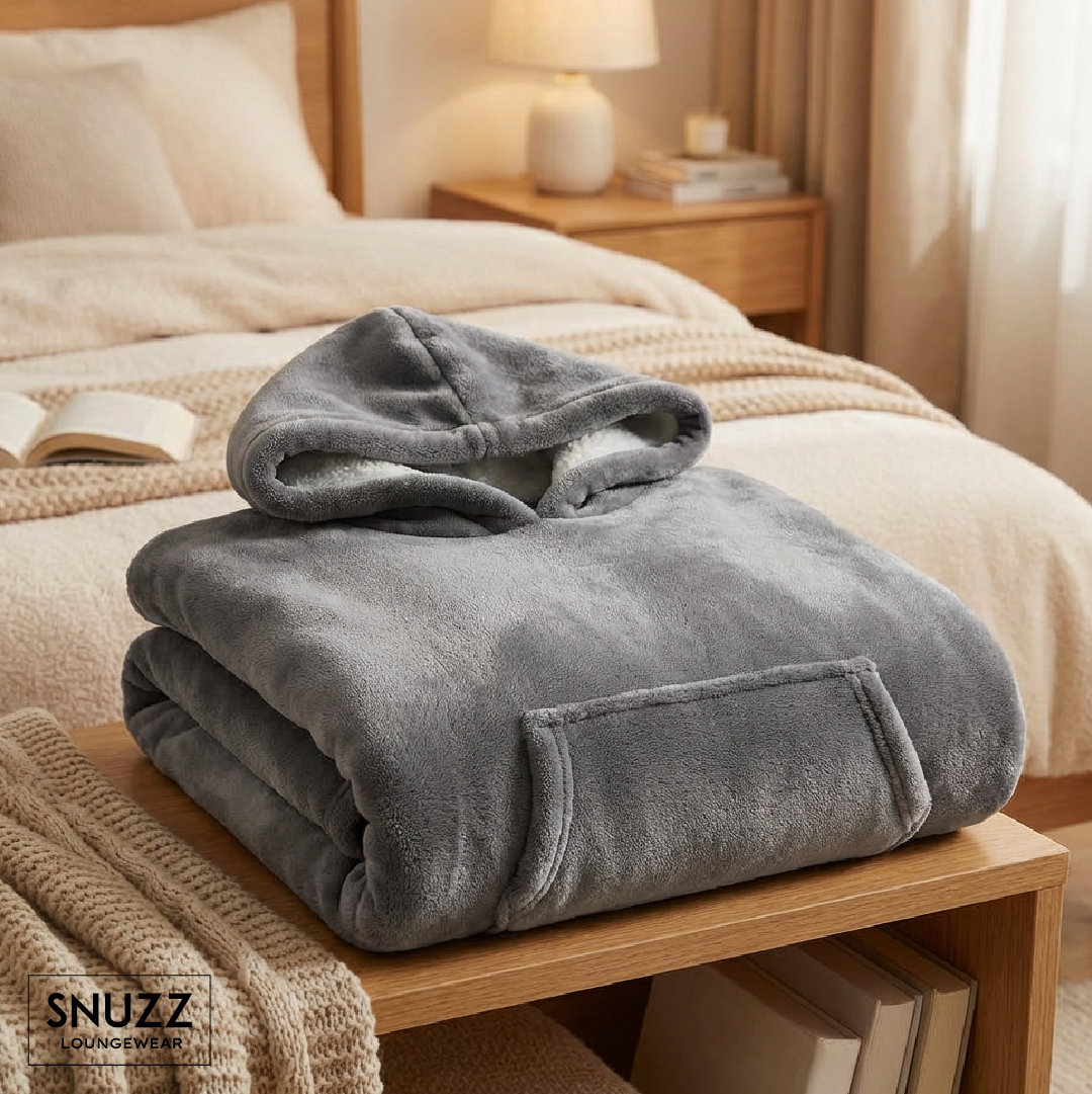 Poleron Manta Sherpa Gris Snuzz Loungewear 1 un
