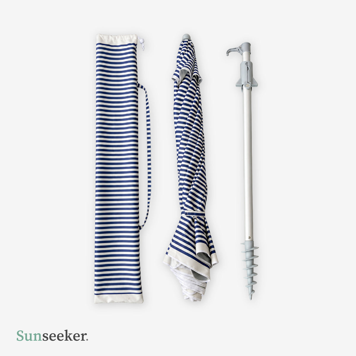 Quitasol de Playa Gray Stripes 2.4m Sunseeker 1 un