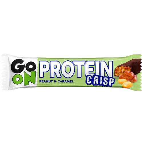 Barrita de Proteína Crisp Maní y Caramelo Go On 50 g