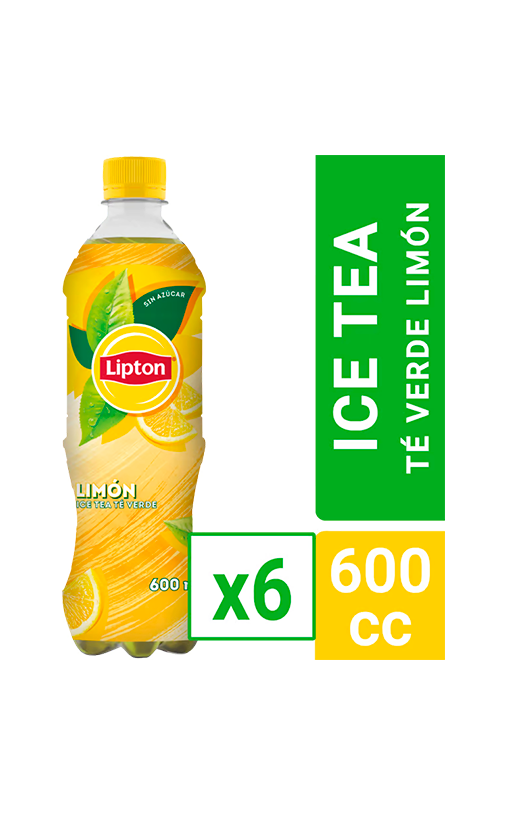 Té Helado Verde Limón Lipton 6 x 600 ml