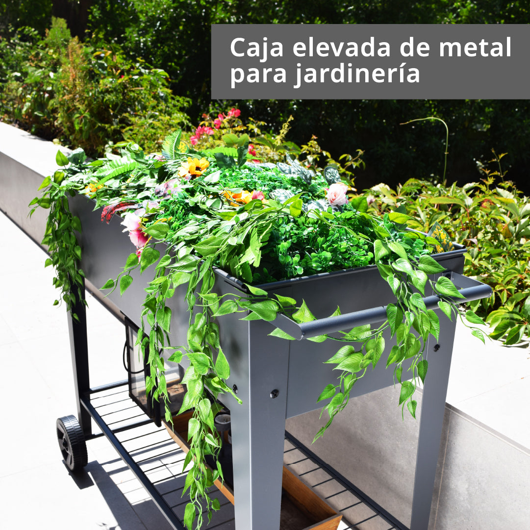 Jardinera con Ruedas Stone Grey SunnyYard 1 un