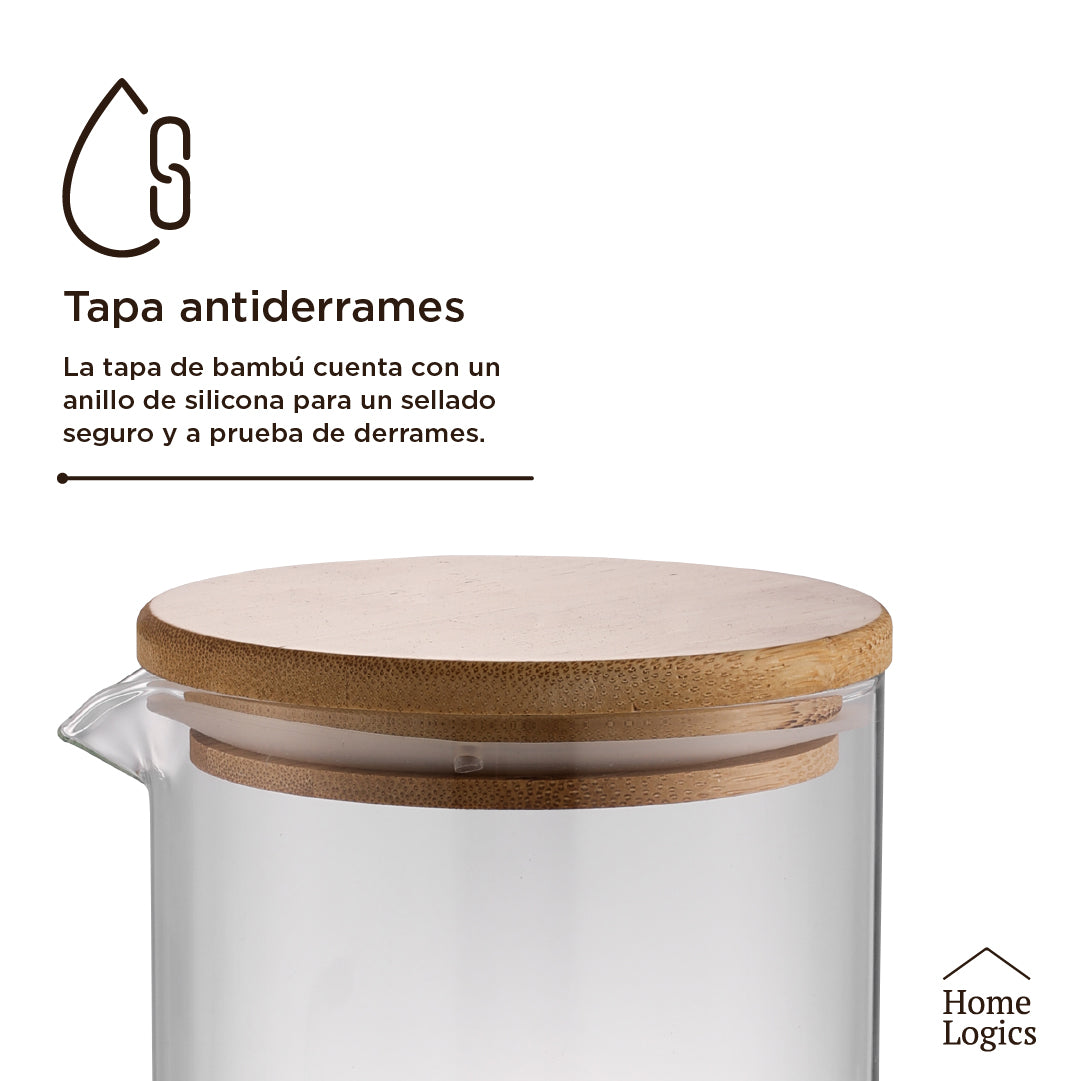 Jarro Vidrio con Tapa 1.4 L Home Logics 1 un