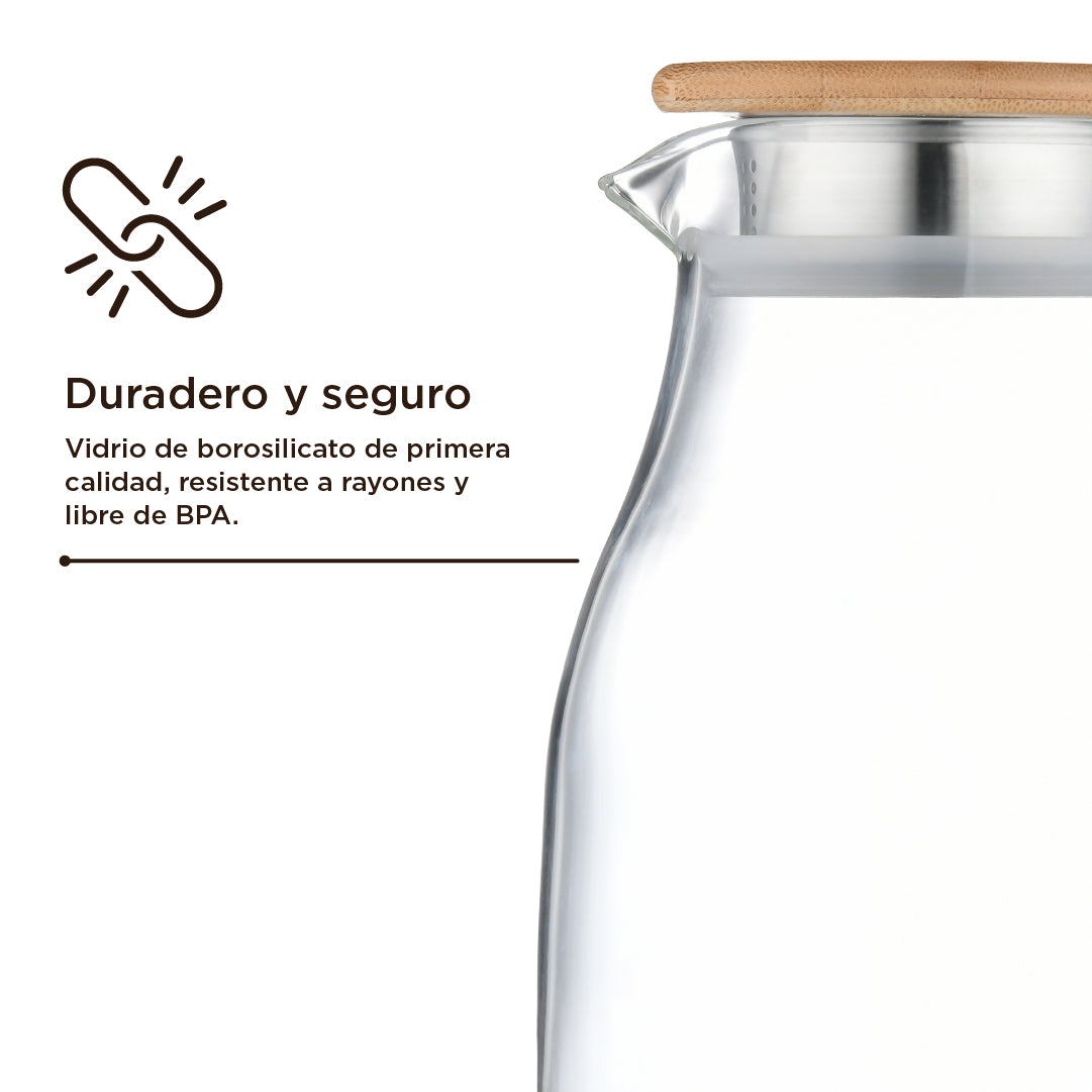 Jarro Vidrio con Tapa 1.7 L Home Logics 1 un