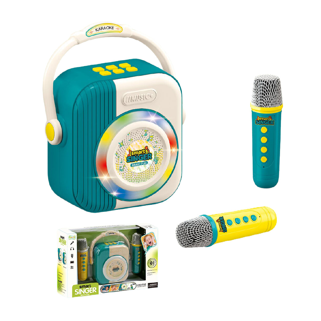 Parlante Karaoke Infantil con 2 Micrófonos 1 un