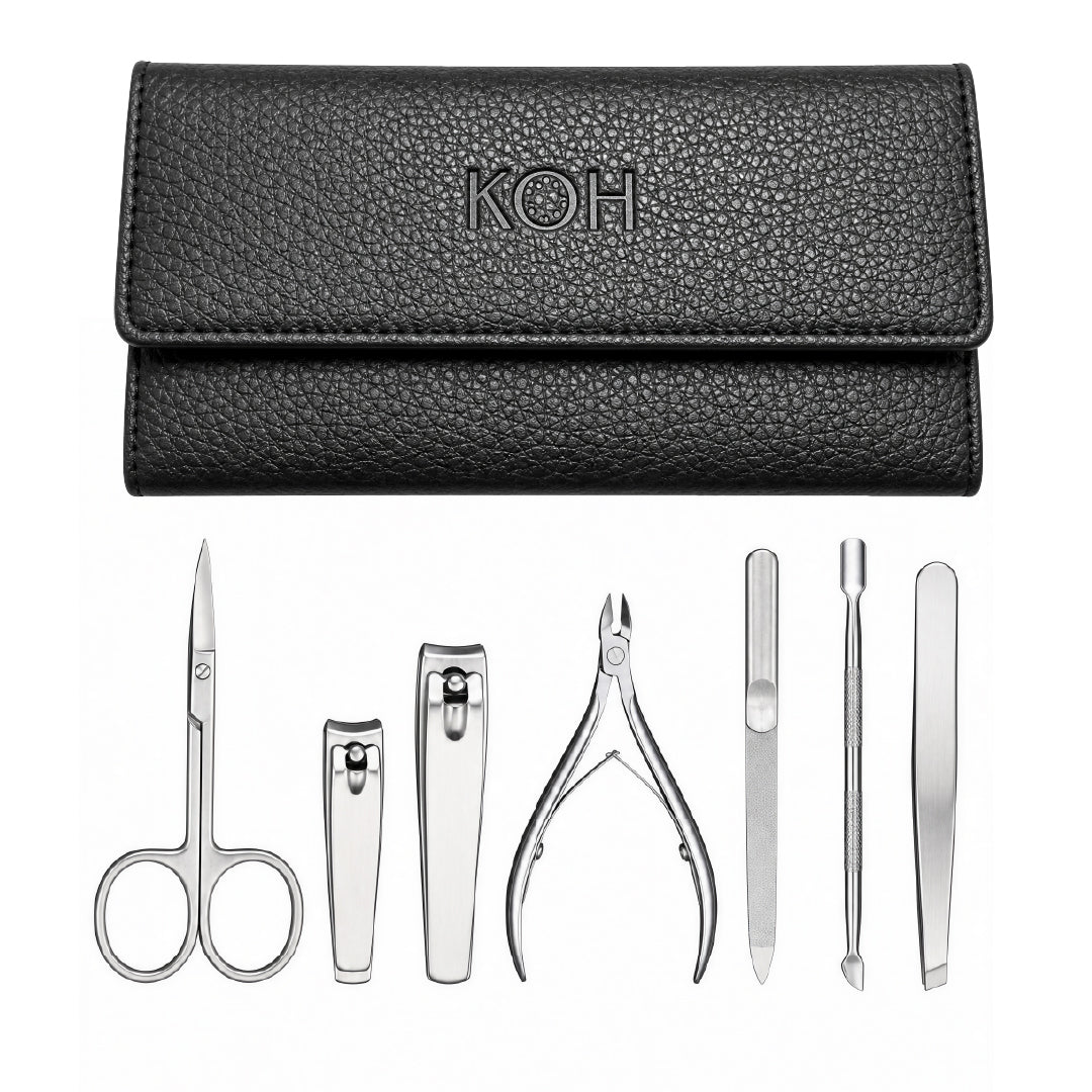 Set de Cuidado de Uñas 7 Piezas de Acero Inoxidable con Estuche Compacto KOH 1 un
