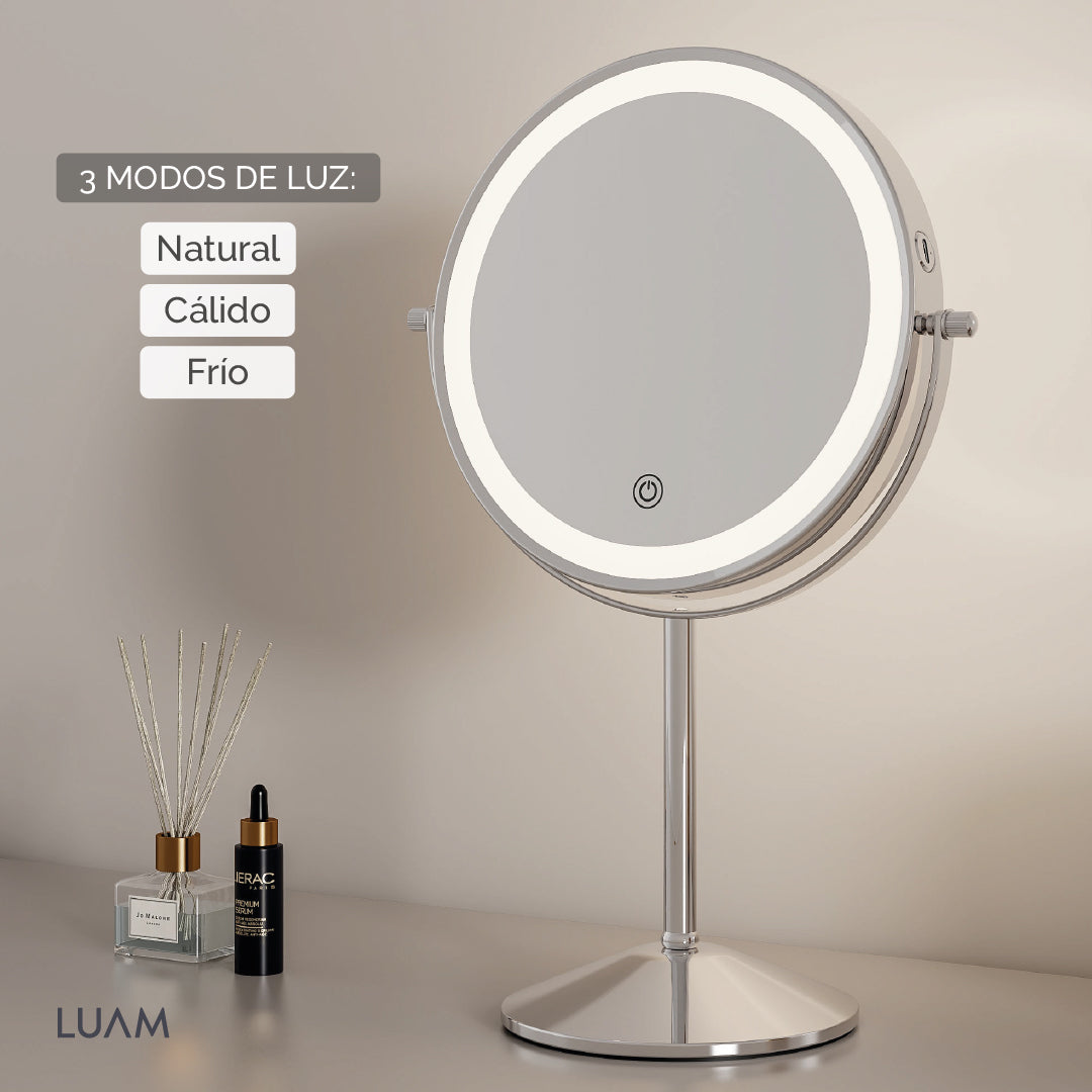 Espejo de Mesa Redondo Led Luam 1 un