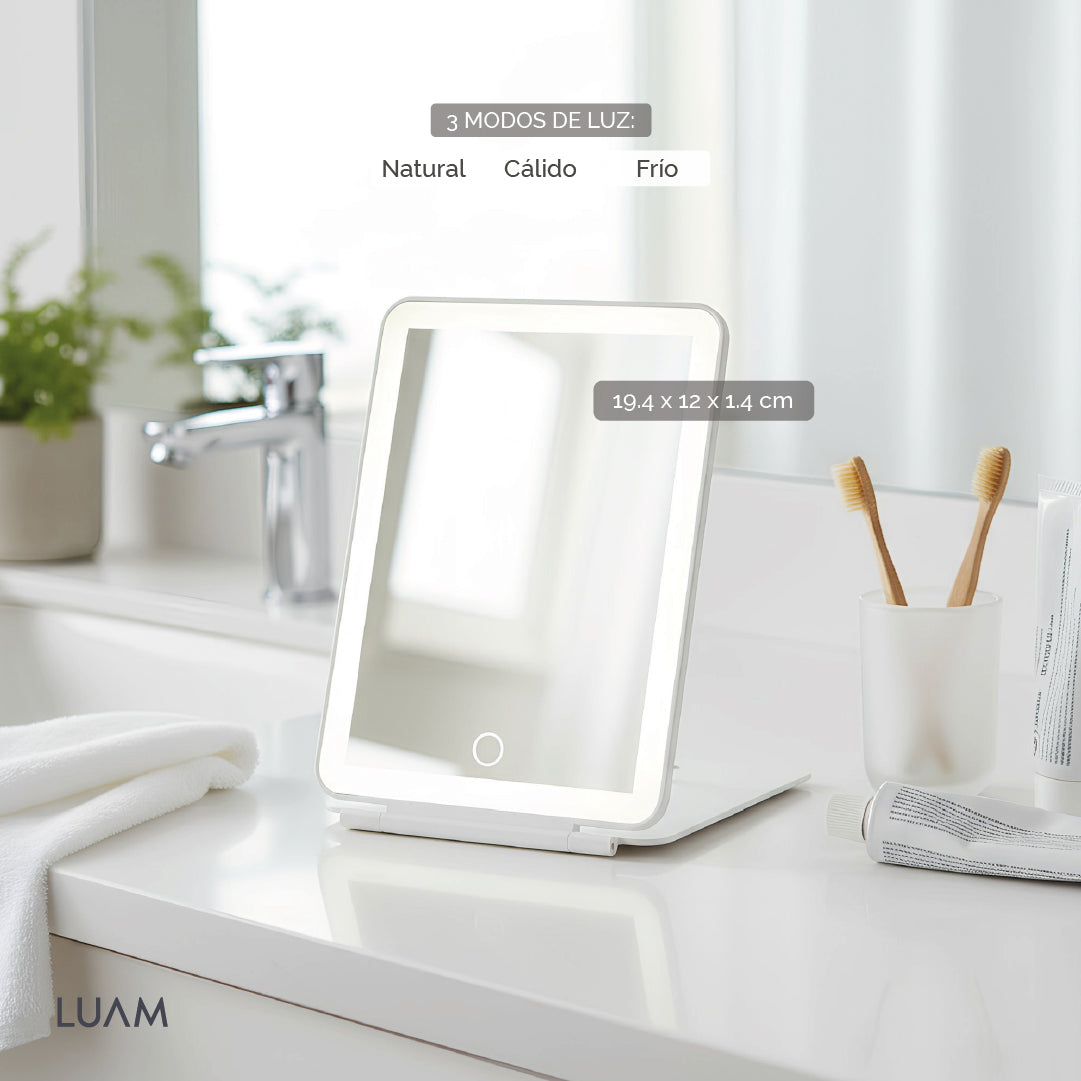 Espejo Maquillaje Portátil Led Touch Luam 1 un