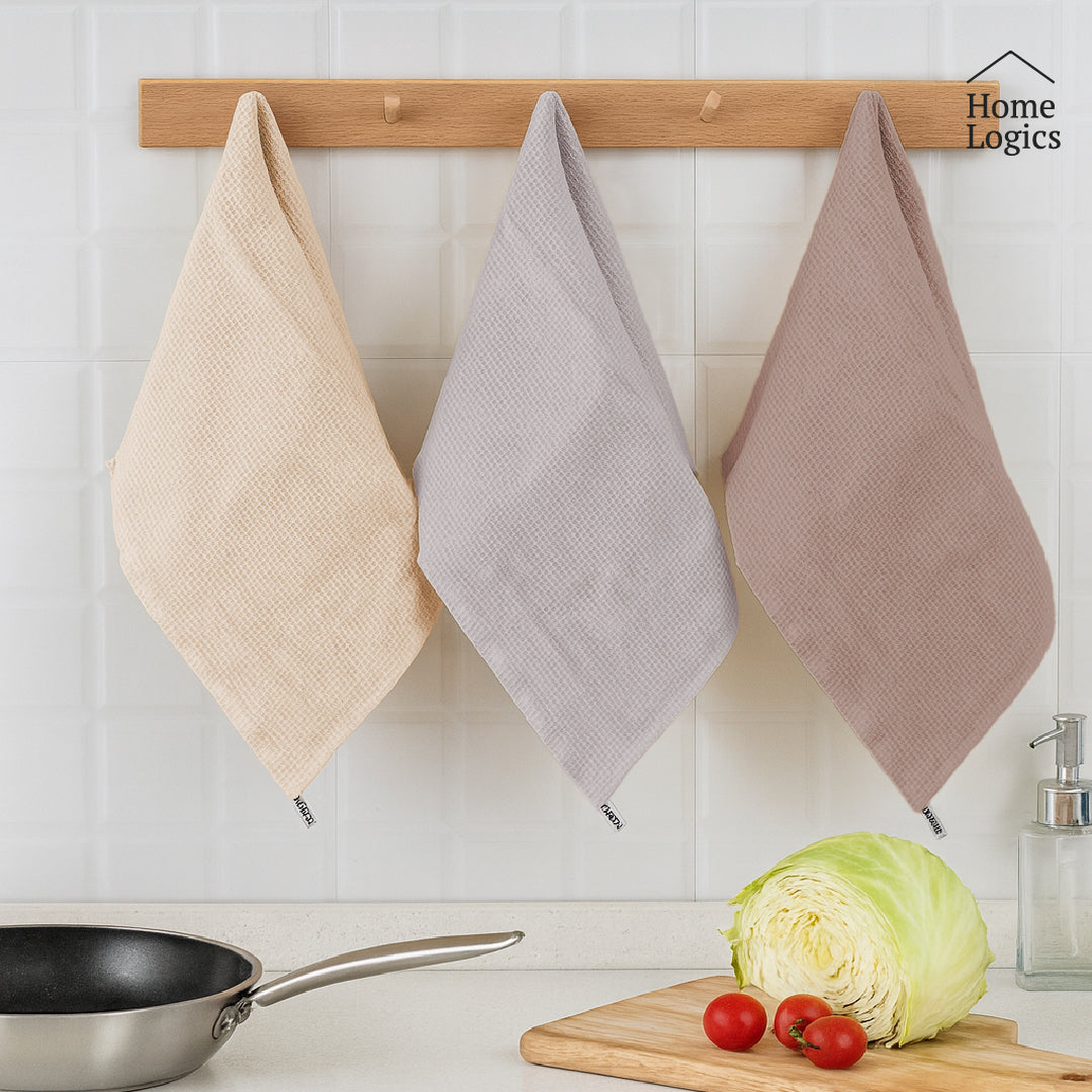 Set 3 Paños de Cocina Waffle Básicos 45 x 65 cm Home Logics 1 un