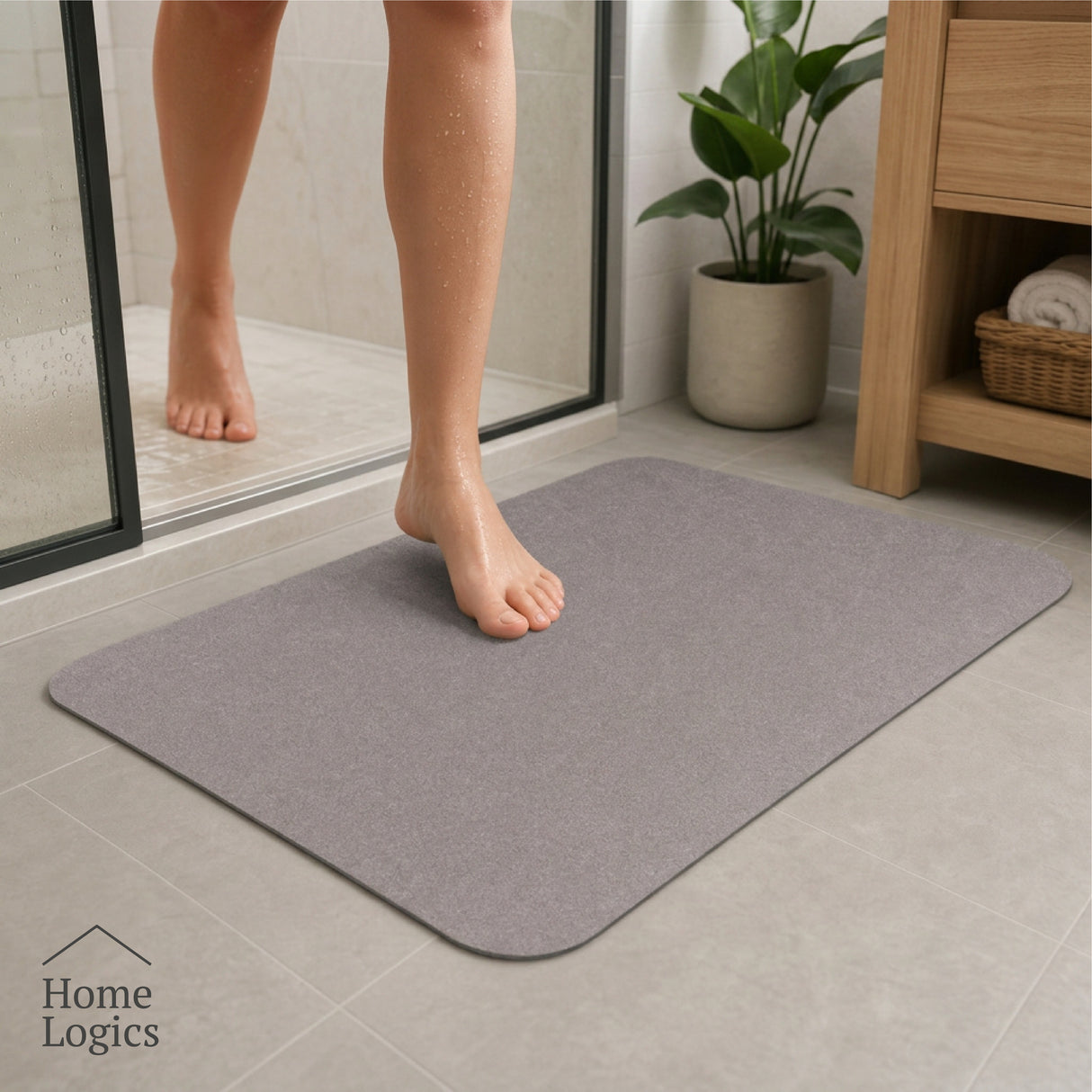 Piso Baño Rubber Gris Claro 3mm Home Logics 1 un