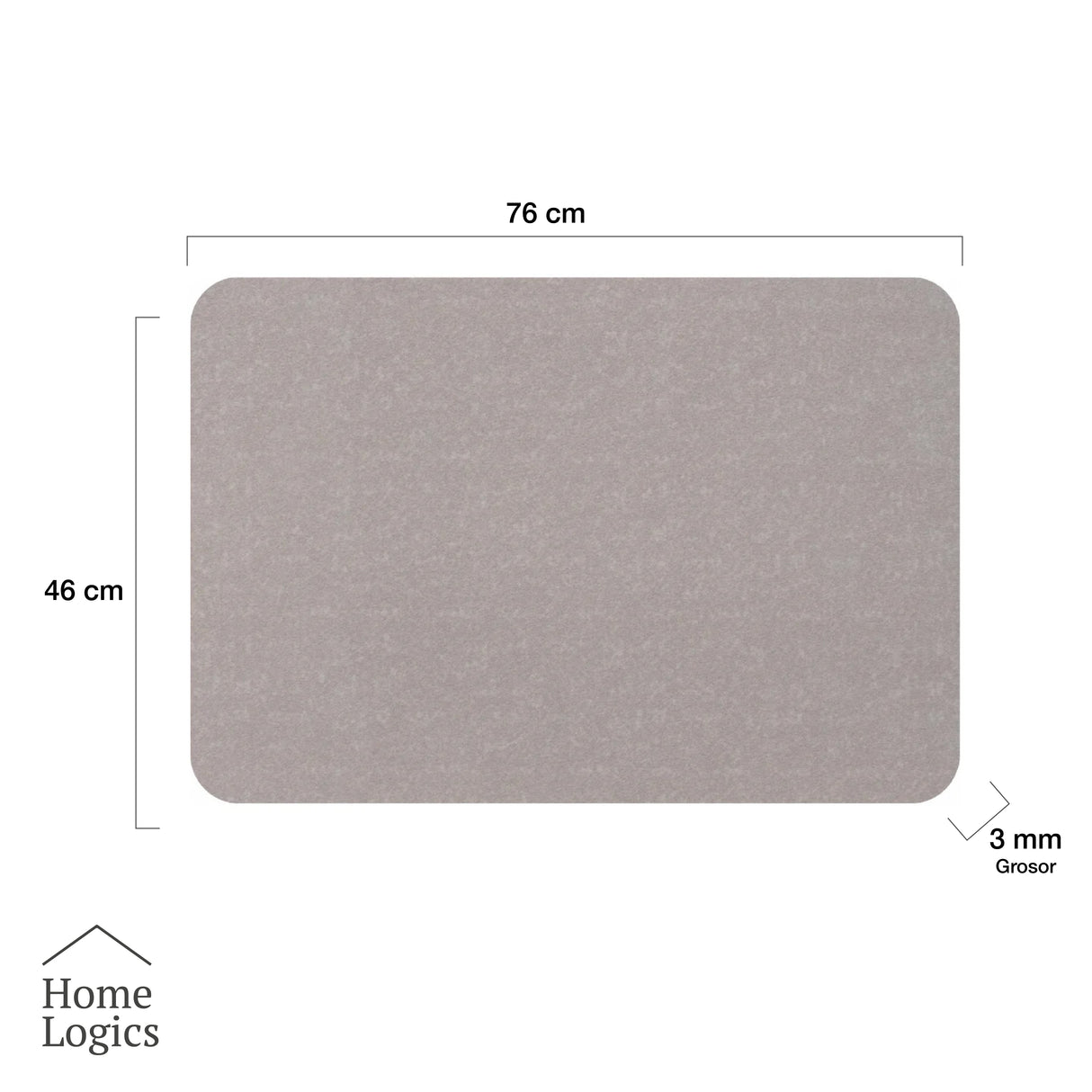Piso Baño Rubber Gris Claro 3mm Home Logics 1 un
