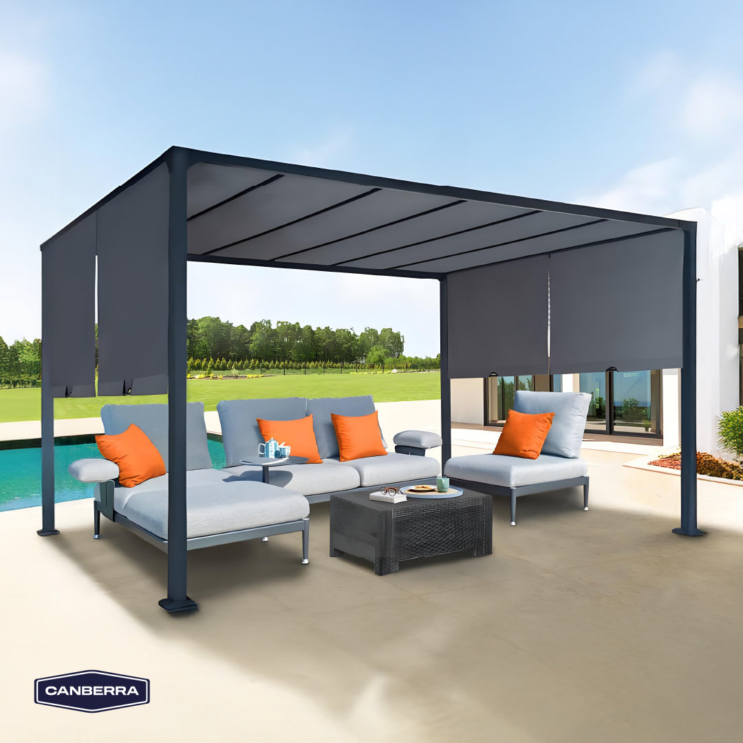 Pérgola Acero con Techo Corredizo 3 x 4 m Canberra 1 un