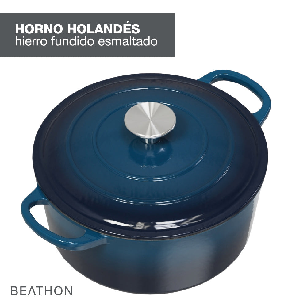 Olla Hierro Fundido Esmaltado Dutch Oven Teal Blue Beathon 1 un
