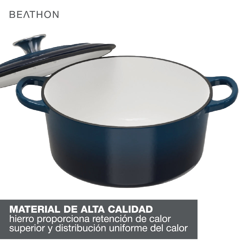 Olla Hierro Fundido Esmaltado Dutch Oven Teal Blue Beathon 1 un