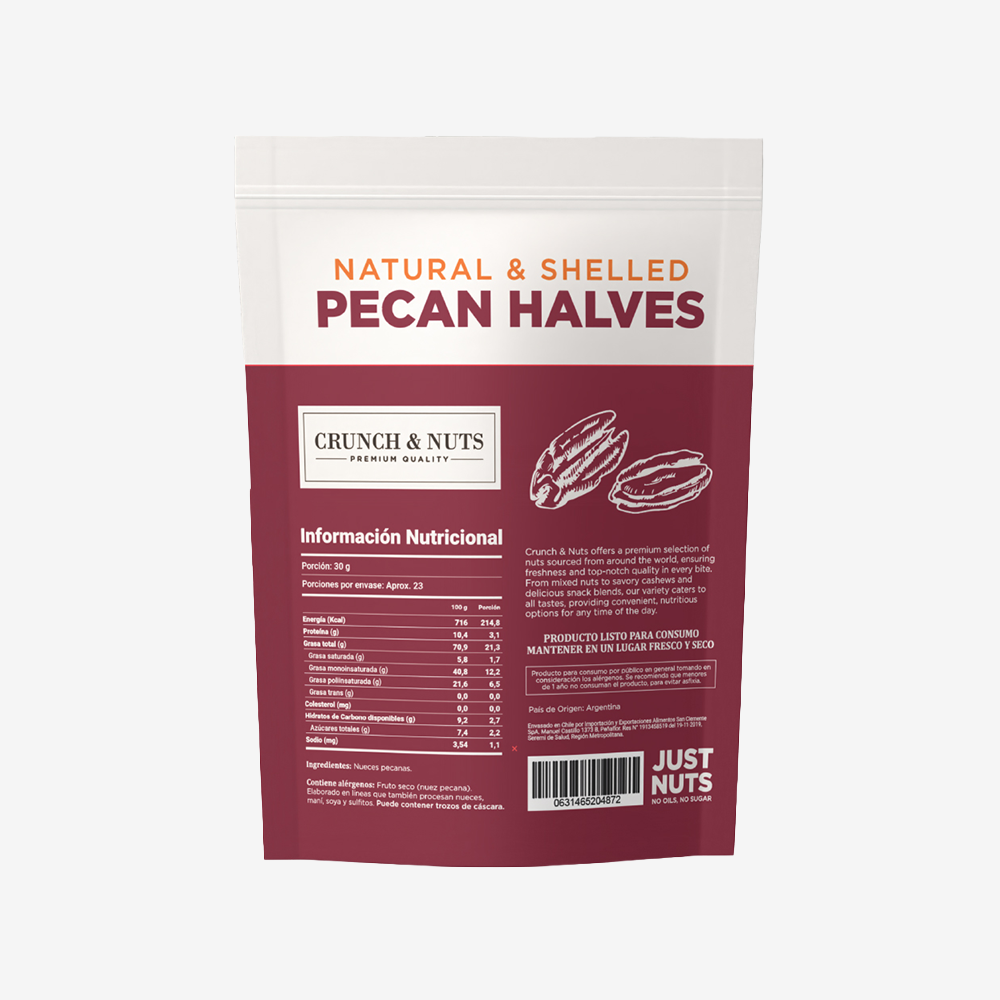 Nueces Pecanas en Mitades Crunch & Nuts 700 g