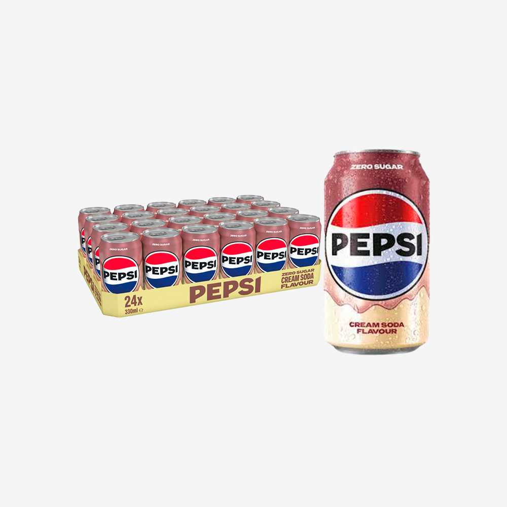 Bebida Cream Soda Zero Sugar Lata Pepsi 24 x 330 ml