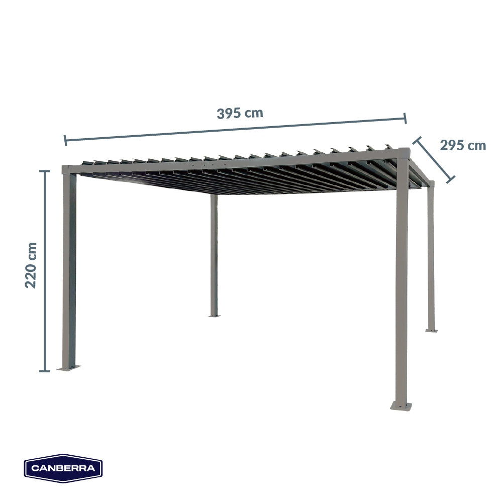 Pérgola Bioclimática 3 x 4 m Acero Techo Ajustable Solara Canberra 1 un