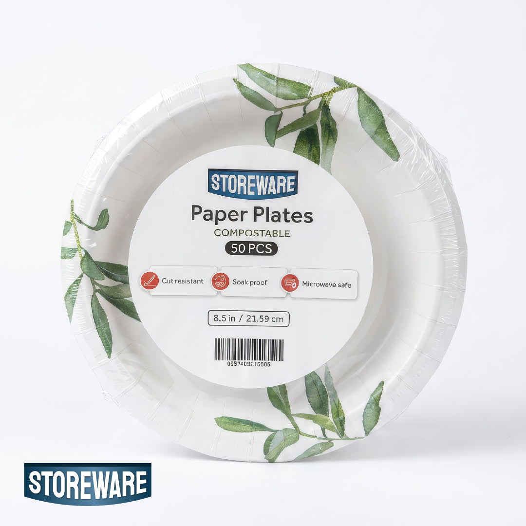 Platos de Papel 21 cm 50 un Compostable Storeware