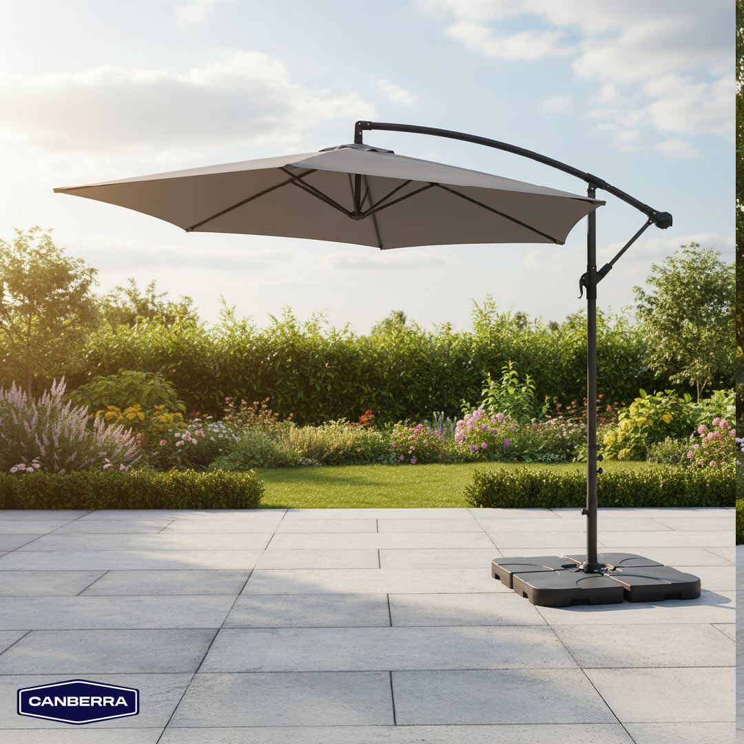 Set Quitasol de Terraza Capri 3M Canberra 1 un con Base Plástica