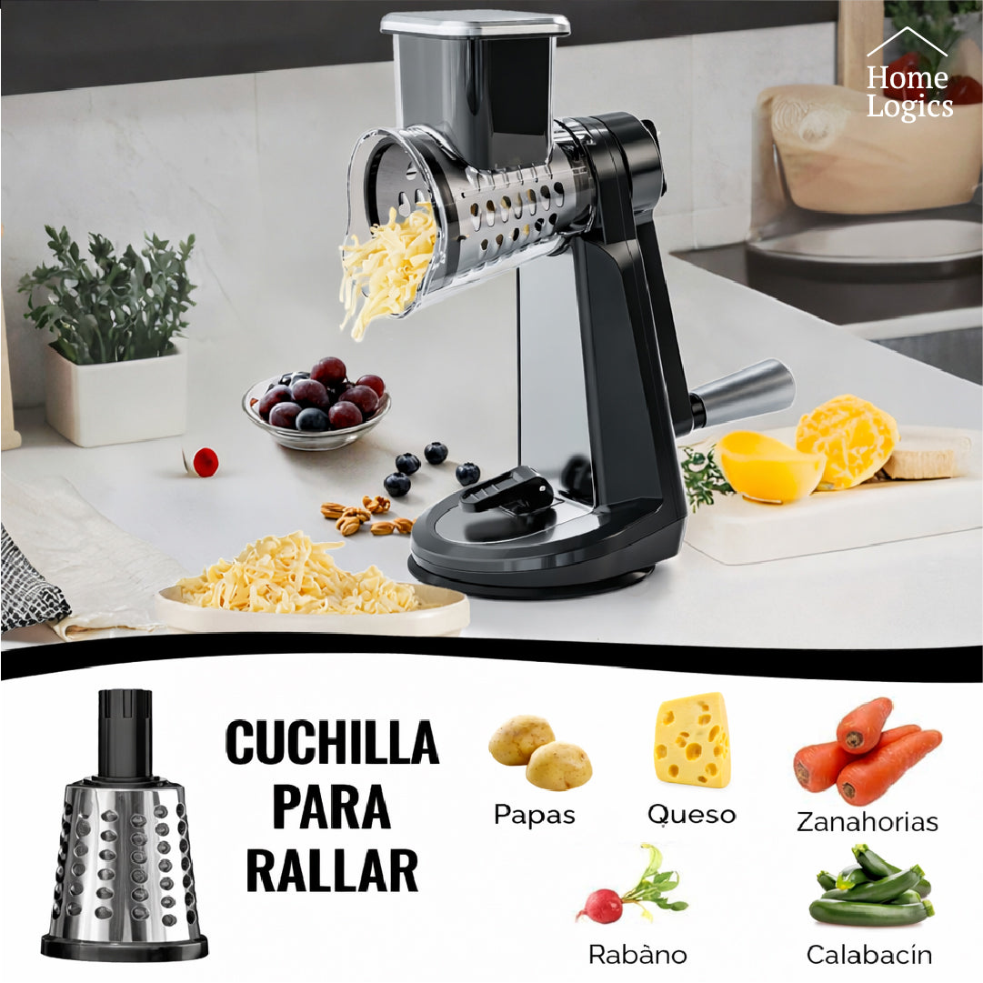 Rallador Giratorio Multiuso 3 en 1 Acero Inox Home Logics 1 un