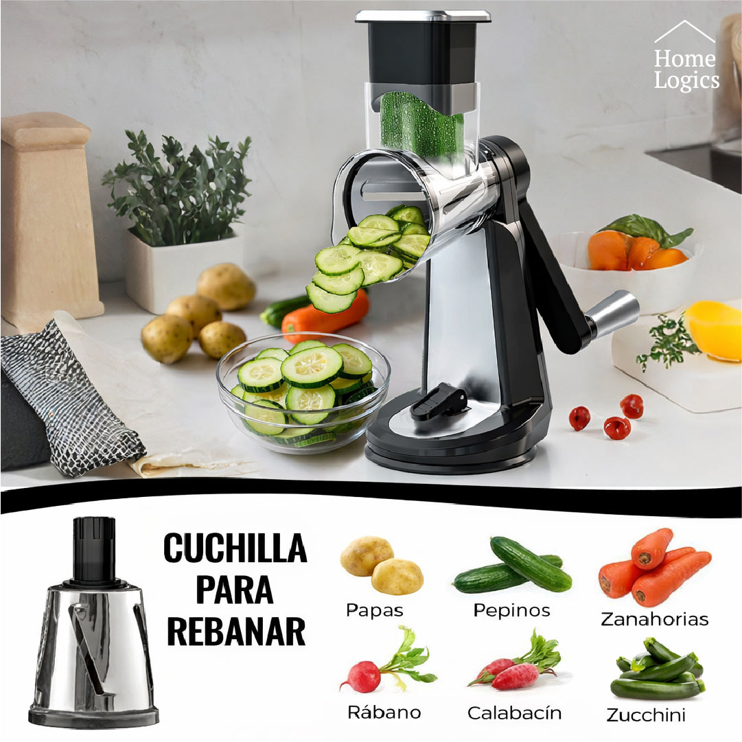 Rallador Giratorio Multiuso 3 en 1 Acero Inox Home Logics 1 un