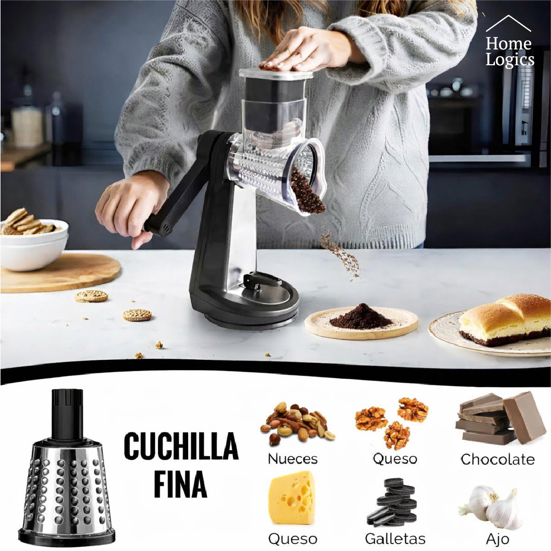 Rallador Giratorio Multiuso 3 en 1 Acero Inox Home Logics 1 un