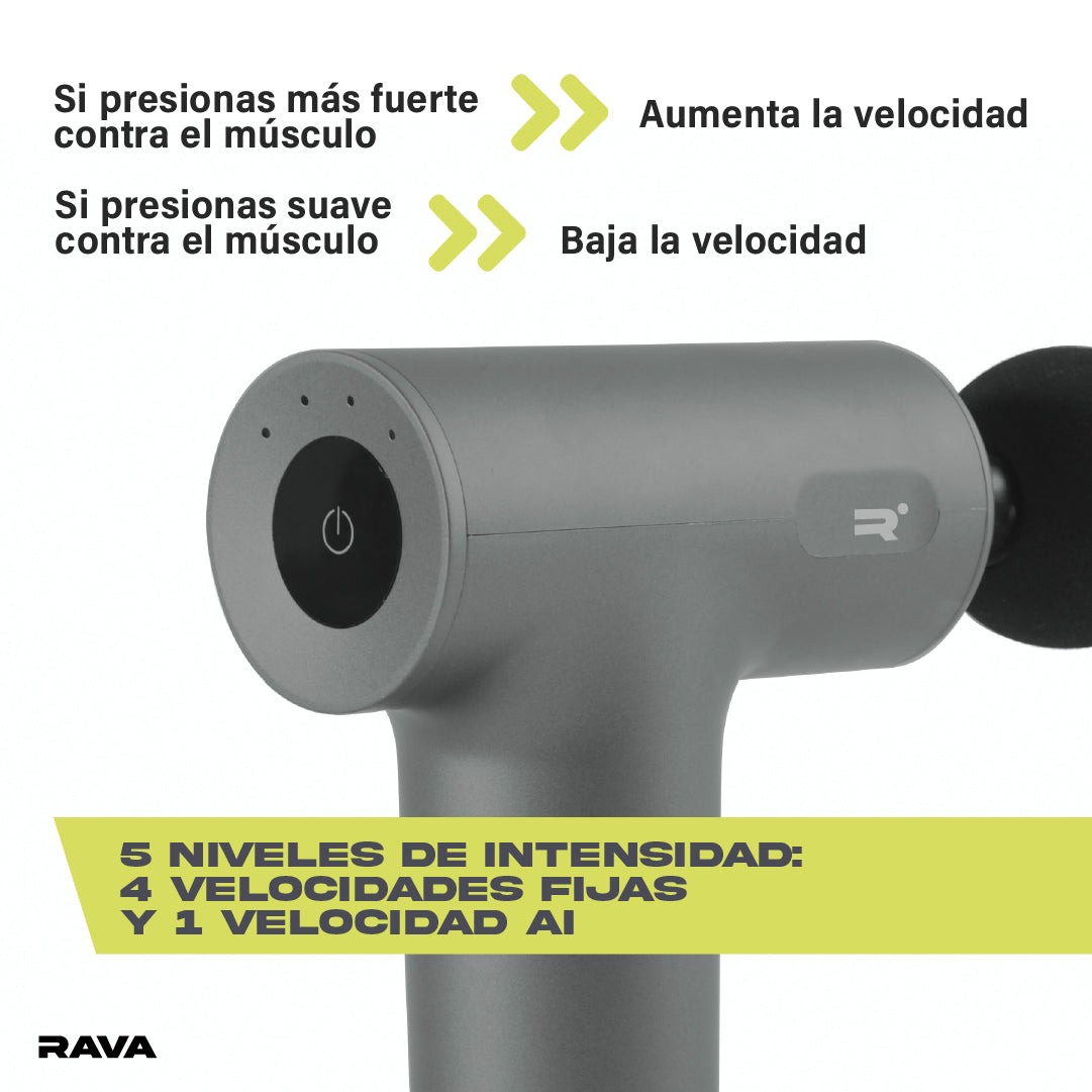 Pistola de Masajes PRO 5 Cabezales Rava 1 un