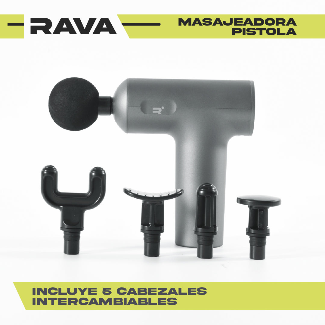 Pistola de Masajes PRO 5 Cabezales Rava 1 un