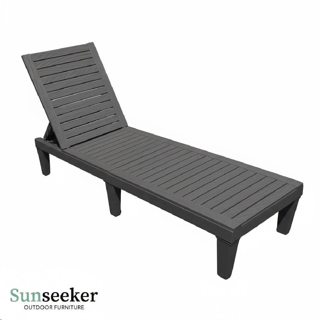 Reposera Reclinable Madera Plástica BlackWood 189 x 58 cm Sunseeker 1 un