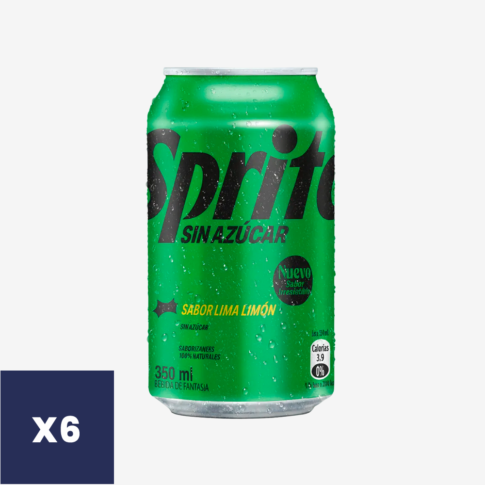 Bebidas sin Azúcar Lata Sprite 6 un x 350 ml