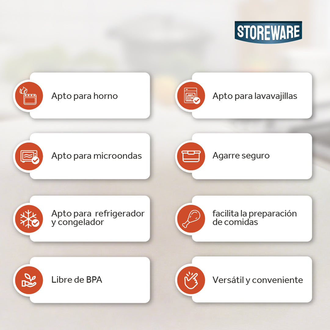 Fuente Hornear Vidrio 1.6L con Tapa Storeware 1 un