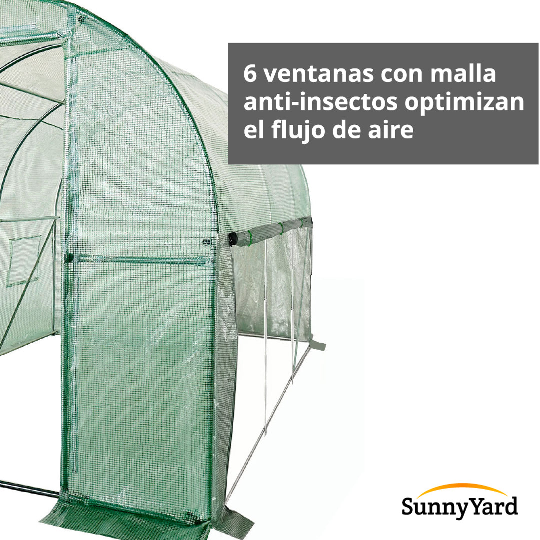 Invernadero Tunel Exteriores con Puerta 2 x 3 m SunnyYard 1 un