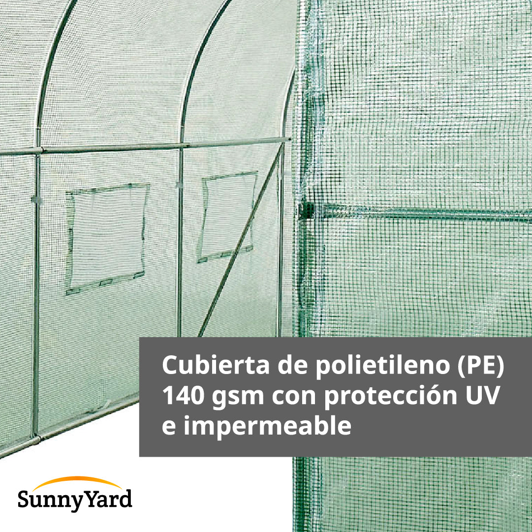 Invernadero Tunel Exteriores con Puerta 2 x 3 m SunnyYard 1 un