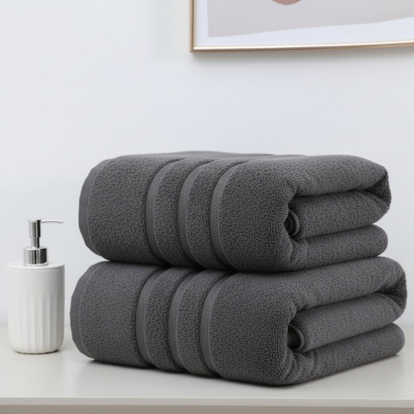 Set 2 Toallas Ducha 76 x 137 cm Algodón Gray Blair Home 1 un