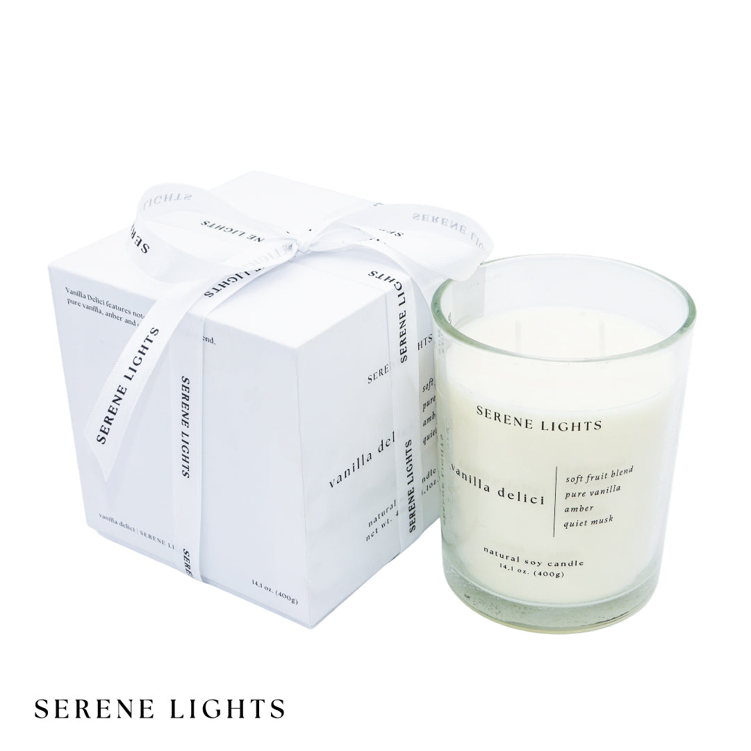 Vela Soja Natural Vanilla Delici 400g Serene Lights 1 un