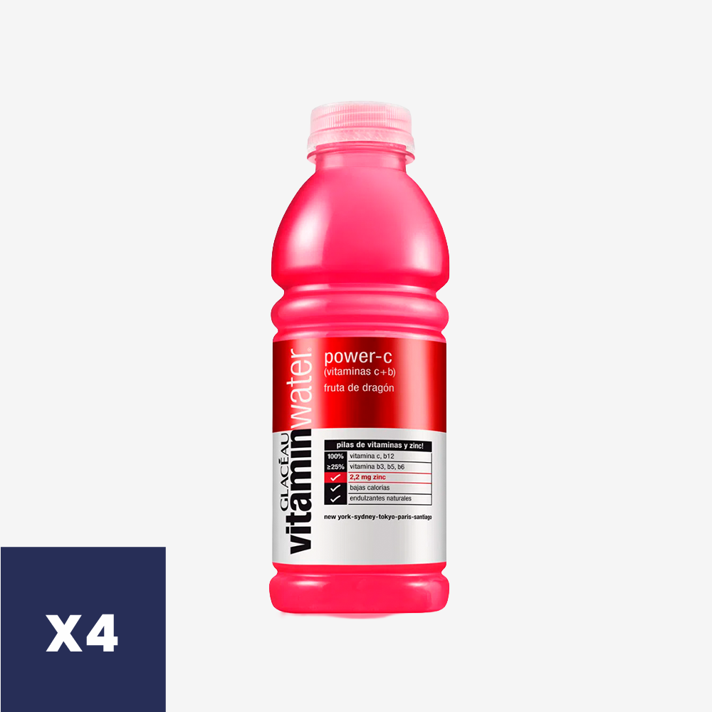 Agua Vitaminizada PowerC Vitaminwater 4 un x 500 ml