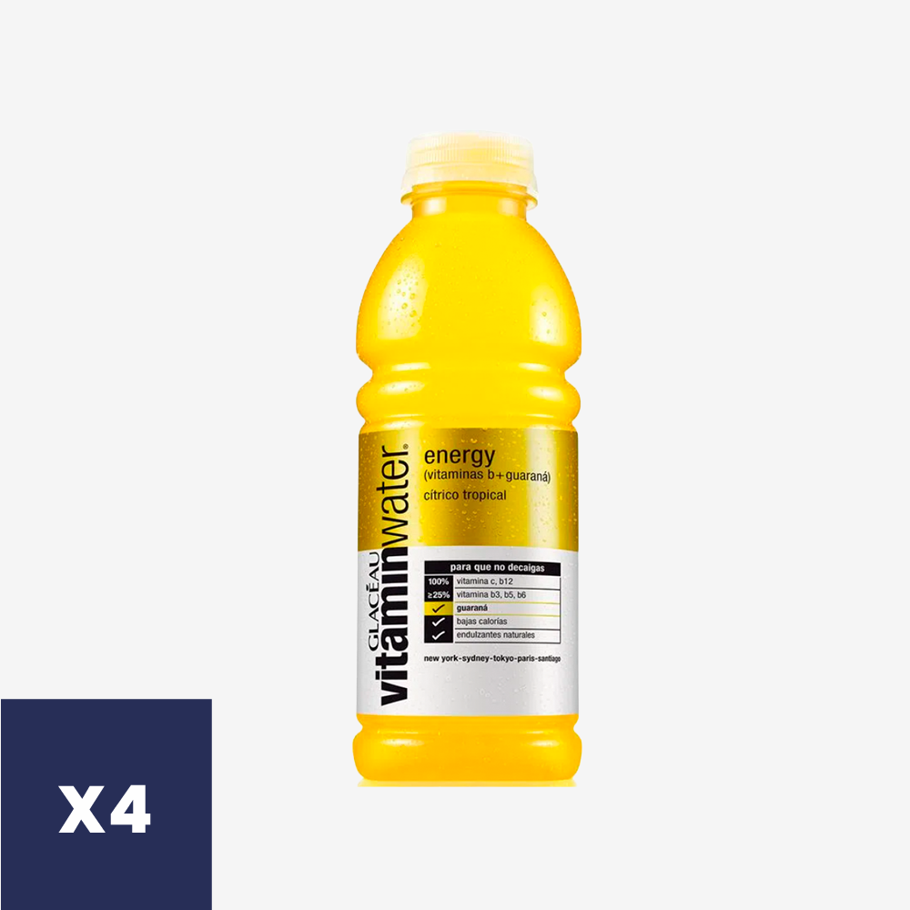 Agua Vitaminizada Energy Vitaminwater 4 un x 500 ml