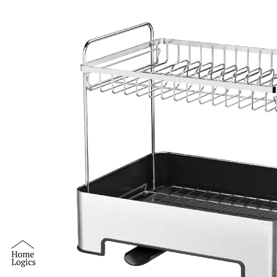 Secador de Platos de Acero Inoxidable de 2 Niveles Home Logics 1 un