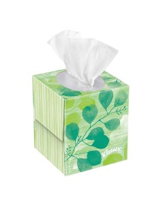  Kleenex - Pañuelos desechables de papel antivirus, 18 cajas con  forma de cubo, 60 pañuelos de papel por caja (1080 pañuelos en total) :  Salud y Hogar