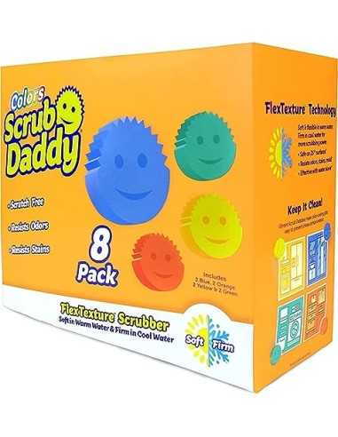 Scrub Daddy Colors Esponja Scrub Daddy - Estropajo Cara Sonriente Limpieza  Anti-Rayaduras, Esponja Lavable para Cocina y Baño, Antibacteriana,  Reutilizable, Flextexture Rigido y Suave - Naranja : : Belleza