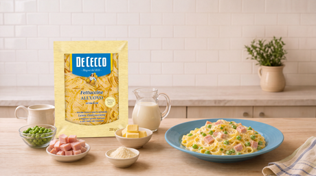 Fettuccine con crema, arvejas y jamón: receta fácil | Kiosclub