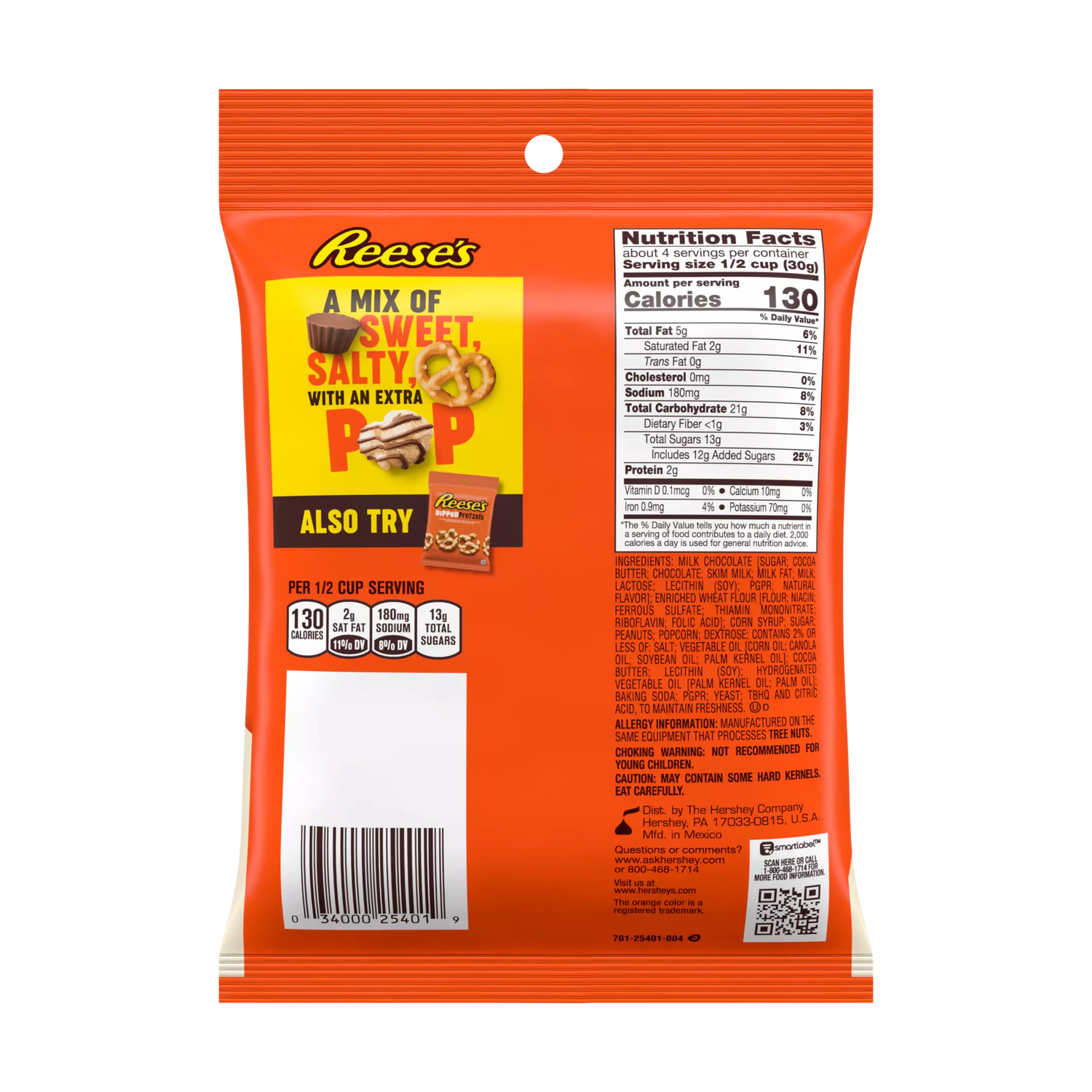 Chocolates Popped Snack Mix Reese's 113 g