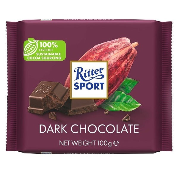 Barra Chocolate Amargo Ritter Sport 100 g